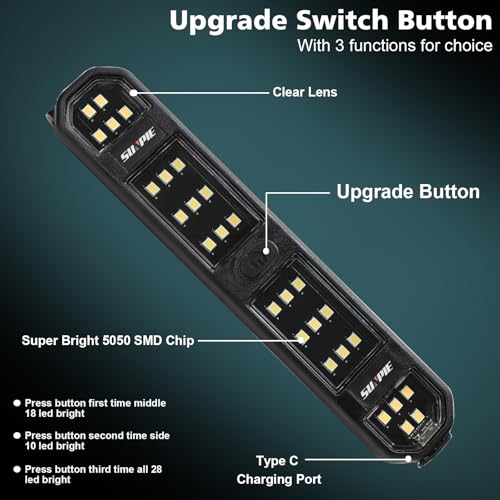 SUNPIE Truck Bed Lights with Magnetic for Trucks, Jeep Wrangler, Tractor - color: 4 Packs White