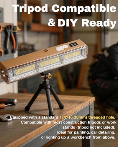 Slim Rechargeable Magnetic LED Work Light for Plumbers Electricians HVAC - size: 8.66"L x 1.57"W x 1.69"H