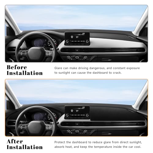 Black Dashboard Dash Board Cover Mat Carpet for Honda HRV HR-V 2023-2025 2026 Accessories Dash Cover Flannel Material Dash Mat Sunshade - size: for Honda 2023-2026 HRV
