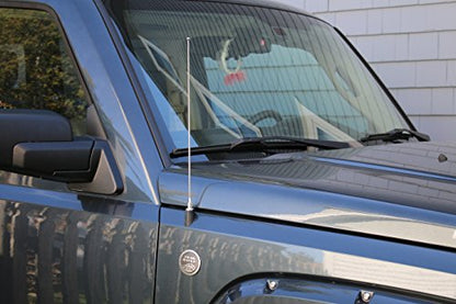 15 Inch Stainless Antenna for F-150, F-250, F-350, F-450, F-550, F-600, F-650, Raptor (1980-2026) - | Dodge Ram 1500, 2500, 3500 - color: STAINLESS