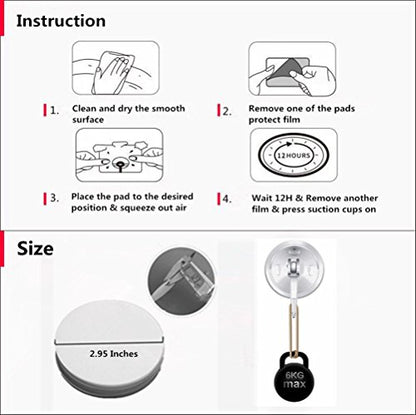 4 Car Magnetic Holder Adhesive Replacement 2.95 Inches Phone Mount Double Sided Sticky Pads Suction Cup Mounting Tape Tabs Double Sided for Wall Pictures, Toys, Windshield, GPS, Tiles, Walls - size: 2.95 In Diameter