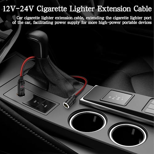 XMSJSIY Cigarette Lighter Extension Cord 14AWG 12V-24V - 3M/9.84FT