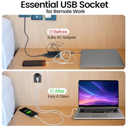 RV Dual USB Outlet, 65W PD 3.0 USB-C & 18W USB-A Charging Station, 12V USB Power Port for Laptops Tablets Drones, Aluminum Car Charger w/Black Bezel for Boat Camper Van Trailer - color: A+C/1 PACK