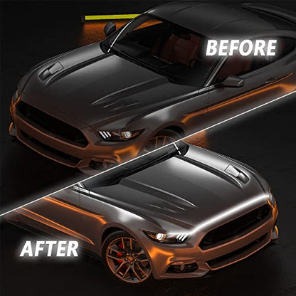 59" Flexible Car LED Hood Light Strip,High Brightness DIY Car Hood Light Strip for Daytime Running Lights,Universal Cars Hoods LED Lights Strips Cars Accessories Exterior (White/59inch)