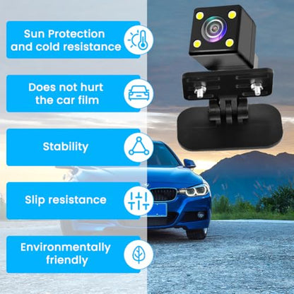 2pcs Rear Camera Holder, Universal Self Adhesive Dash Cam Bracket, 180° Adjustment Rearview Camera Bracket Rear Windshield for SUV, Truck, RV, Auto(Color:Black)