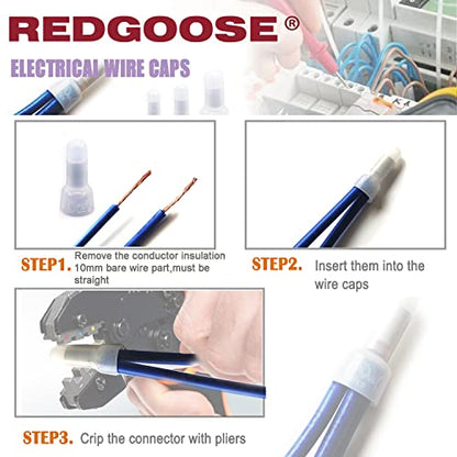 500PCS Closed End Crimp Connector 26-12 AWG Nylon Wire Connectors Crimp Cap Wire Terminals(26-18AWG 200PCS, 26-16AWG 200PCS, 26-12AWG 100PCS) - style: Kit-600