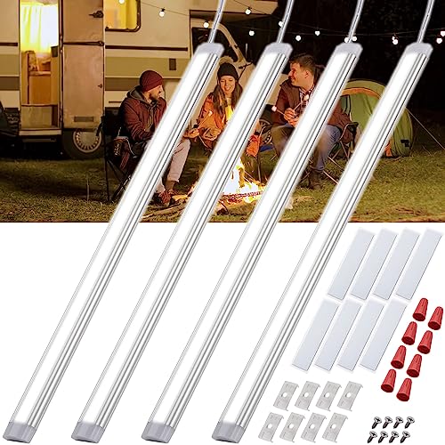 RV Interior LED Light Bar DC 12V 15" Strip Light Fixture, Daylight, 4Pack