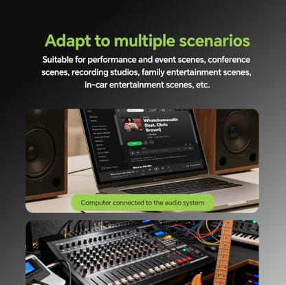 XLR-BOX Dual Channel Audio Noise Isolator/Buzz Canceller Does Not Affect Bass，Aluminum Housing Grounding Loop Noise RCA Isolator, Suitable for HiFi Stereo Home Theater Car Audio Players RCA/XLR/6.35