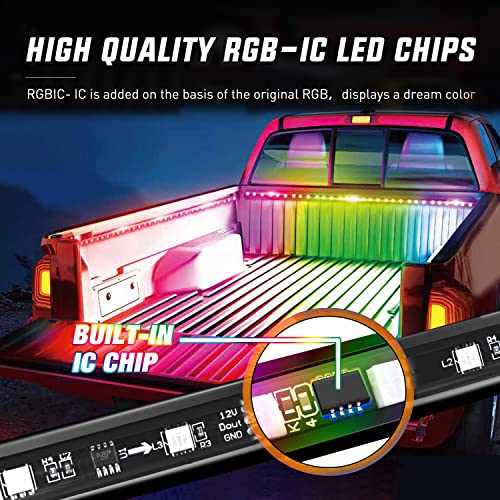 Nilight Truck Bed Light Strip RGB-IC LED Bar 3PCS 60 inch Cargo Lighting - color: RGBIC