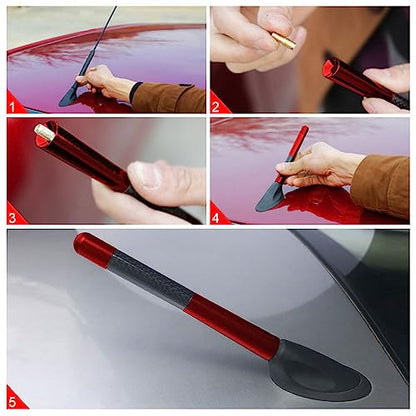 4.7 Inch Carbon Fiber Short Automotive Antenna, Short Carbon Fiber Radio Antenna, Carbon Fiber Antenna, Universal Car Antenna Replacement for Most Vehicles - color: Red