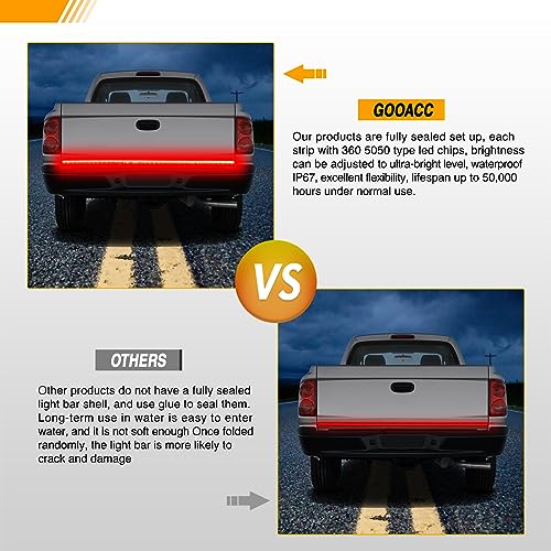 GOOACC Truck Tailgate Light Bar 48" Triple Row 360 LED Strip - size: 48" 360Led Light Strip