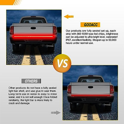 GOOACC Truck Tailgate Light Bar 48" Triple Row 360 LED Strip - size: 48" 360Led Light Strip