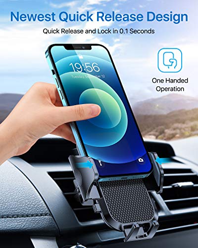 andobil 2026 Upgraded Car Phone Holder Mount for Vent, Military Sturdy Metal Clip Air Vent Phone Holder for Your Car Easy Used Cell Phone Car Mount for iPhone 17 Pro Max 15 14 13 Samsung S26 S25 - color: Black
