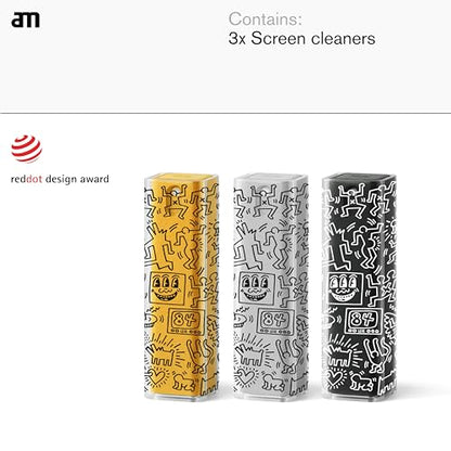 am Mist Screen Cleaner Spray, Microfiber Cloth – Alcohol-Free, Keith Haring - color: Keith Haring, size: 0.35 Fl Oz (Pack of 3)