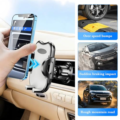 Car Phone Holder, 360° Rotatation Vehicle Air Vent Cell Phone Mount with Hook Clip, Hands Free Automotive Interior Smartphones Cradle, Universal for Most Vehicles (Gray) - color: Gray