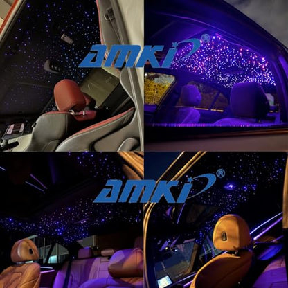 AMKI 16W Fiber Optic Lights,Starlight Headliner Light Kit APP/Remote Control Sound Activated Mode for Car&Home Decoration,Optical Fiber Cable Strands 0.75mm/0.03in 6.5ft/2m 150pcs - size: 150pcs*0.03in*6.5ft