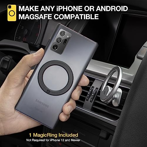 Scosche MagicMount MEMSV Elite2 Magnetic Phone Mount for Car Vent, MagSafe Phone Holder with 360° Adjustable Magnet Head, iPhone Compatible Cell Phone Stand 17/16/15/14/13/12 & MagSafe Case, Silver - color: Silver, style: MagSafe Vent