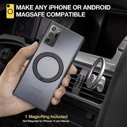 Scosche MagicMount MEMSV Elite2 Magnetic Phone Mount for Car Vent, MagSafe Phone Holder with 360° Adjustable Magnet Head, iPhone Compatible Cell Phone Stand 17/16/15/14/13/12 & MagSafe Case, Silver - color: Silver, style: MagSafe Vent