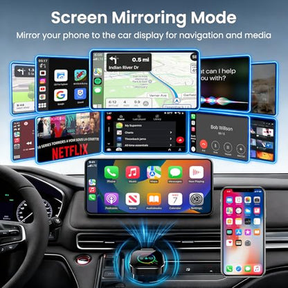 ELECROW 4 in 1 Wireless CarPlay Adapter for iPhone＆Android