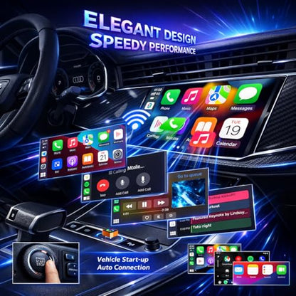 Bluradio 4-in-1 Wireless CarPlay Adapter for Wired CarPlay, Android Auto