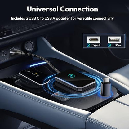 Basesailor Wireless CarPlay and Android Auto Adapter,2-in-1 2024 New Upgraded Bluetooth Car Play Dongle for Convert Factory Wired to Wireless,Fit for Cars from 2015,Apple iPhone iOS 10+,Andriod 11+