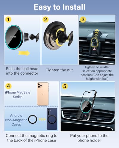 SKYLOTEC Magnetic Charger Phone Holder for Mazda CX-5 CX 5 2017-2025 - color: Magnetic Wireless Charger, size: CX-5 2017-2025