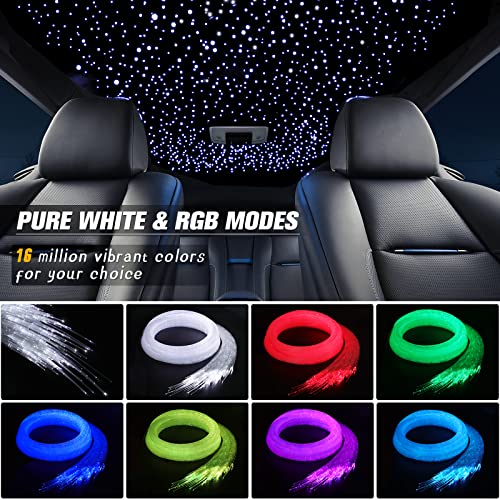16W Starlight Headliner Kit, Star Lights for Car Roof&Home Decoration, Fiber Cable 400pcs*0.03in*9.8ft RGBW Star Light Headliner with Bluetooth APP/Remote Control/Music Mode - size: 400pcs*0.03in*9.8ft
