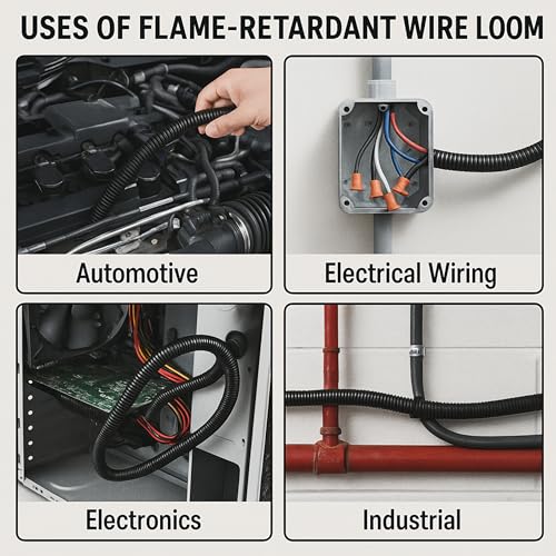 Electriduct 3/8" Flame Retardant Polypropylene Split Wire Loom - 10 Feet - size: 0.375 Inch