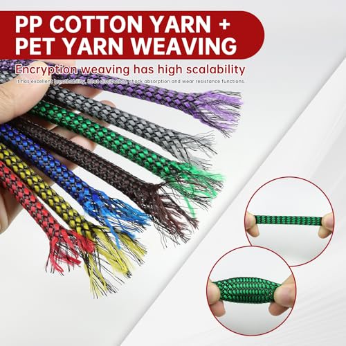 Expandable Braided Cable Sleeve, PP Yarn + PET Braided Expandable Sleeving Cable Management Protection High Density PET Wire Cover Sheath for Cables (Green Black, 4mm (5/32")-19ft) - color: Green Black, size: 4mm (5/32")-19ft