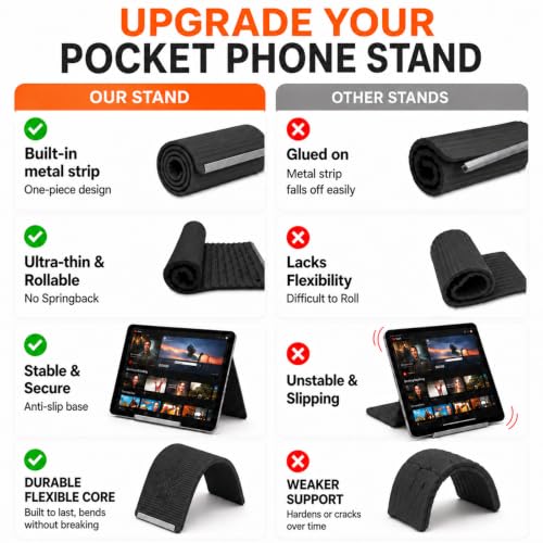 2PCS Portable Foldable Silicone Aluminum Phone Holder, Black - color: Phone Stand 2PCS-Black