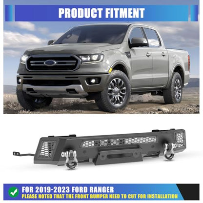 Nixon Offroad Modular Steel Front Bumper For 2019-2023 Ford Ranger - style: 1A+102