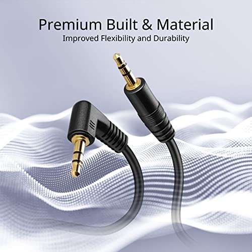 TNP 3.5mm Right Angle Audio Cable, 10 Feet Male-to-Male Aux Headphone Cord - size: 10 Feet