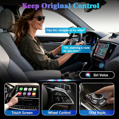2026 Wireless CarPlay Adapter Upgrade Wired CarPlay to Wireless, Mini USB Design for Cars with Built-in Wired Apple CarPlay Plug and Play Easy Use Fast Stable Connection Car Play for iPhone - color: Silvery
