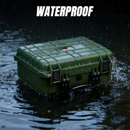 Jack Boss Waterproof Hard Camera Case with Foam,16x12.8x6.8 Inch,Green - color: GREEN, size: 16x12.8x6.8 in