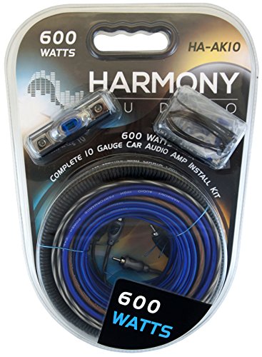 10 Gauge Amp Wiring Kit 600 Watt Amplifier Install Kit - Harmony Audio
