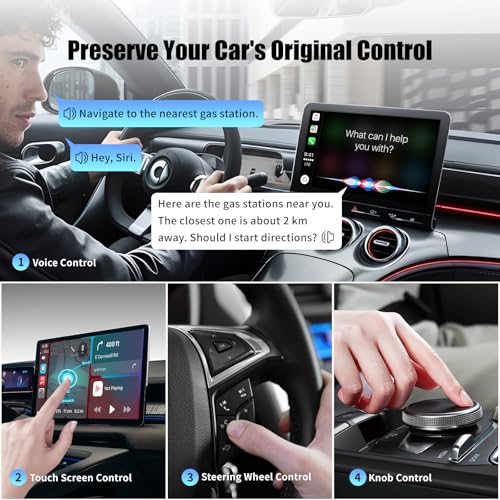 Wireless CarPlay Adapter for iPhone,Convert Wired to Apple CarPlay Wireless Adapter, Plug and Play, with 60CM Extension Cable USB & Type-C, Connection Stable No Delay - style: Metal Panel