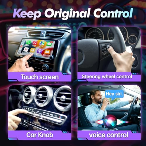 Wireless Carplay Adapter for Apple iPhone 2024 Upgrade 2 in 1 Mini Car Play Dongle Converts Wired Carplay/Android Auto to Wireless Plug and Play Low Latency for Cars from 2016