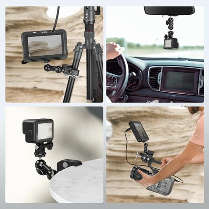 SmallRig Cool Ballhead Arm Super Camera Clamp Mount Double Ball Adapter, Fence Desk Table Mount for Ronin-M for Insta360, for Gopro - 1138 - style: Clamp