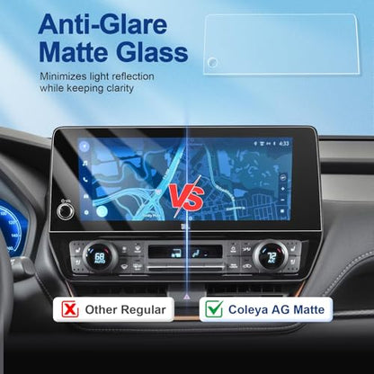 Anti-Glare Matte 2024 2025 2026 Grand Highlander & Grand Highlander Hybrid Screen Protector, (LE/XLE/Limited/Platinum/Nightshade/Max) 12.3-inch Touchscreen, 9H Tempered Glass Anti-Fingerprint