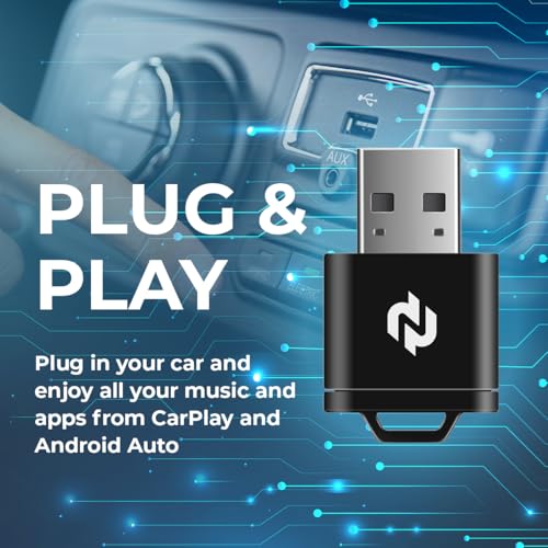 N Wireless CarPlay Adapter for Factory Wired CarPlay Cars – Convert Wired Apple CarPlay to Wireless, 5GHz Fast & Stable Connection, Plug & Play USB Dongle, Auto-Reconnect, Smooth Audio & Navigation