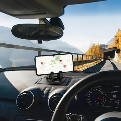 Universal 360° Rotating Car Phone Mount, ABS Anti-Slip Adjustable Dashboard Holder, Stable Cell Phone Stand for GPS Navigation, Compatible with All Car Models