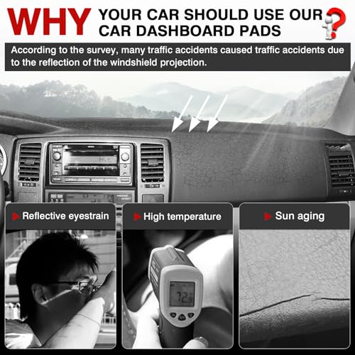 Autorder Dashboard Cover Mat for Toyota 4Runner 2003 2004 2005 2006 2007 2008 2009 Accessories Dash Cover Upgrade Velvet Dash Mat Sunshade Glare UV Rays Protector (Without Dash Speaker) - size: Black 03-09 4Runner