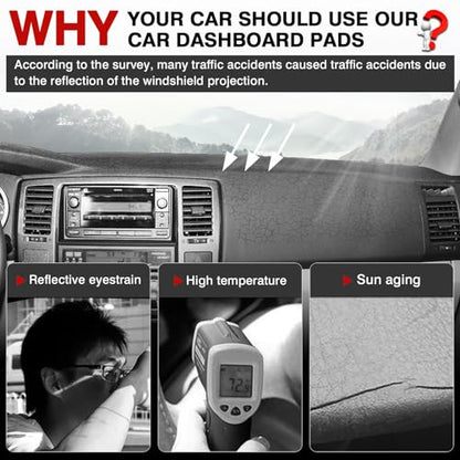 Autorder Dashboard Cover Mat for Toyota 4Runner 2003 2004 2005 2006 2007 2008 2009 Accessories Dash Cover Upgrade Velvet Dash Mat Sunshade Glare UV Rays Protector (Without Dash Speaker) - size: Black 03-09 4Runner