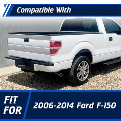 Rear Step Bumper Compatible with Ford F-150 2006-2014, Back Bumper for Ford F150 06-14 w/Shackle Mounting Bracket, Parking Sensor Holes, License Plate Lights Mounting Hole, Spare tyre Operating Hole