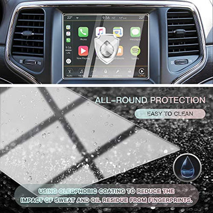 CDEFG Car Touchscreen Navigation Touch Screen Protector for 2014-2018 Grand Cherokee Uconnect, HD Clear Tempered Glass 9H Scratch Resistance (8.4IN) - color: 8.4IN for 2014-2018 Grand Cherokee