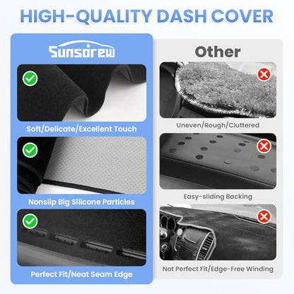 Sunsdrew Dash Cover for 2016-2022 2023 Toyota Tacoma Dashboard Cover Mat - size: 16-23 Tacoma Dash Cover
