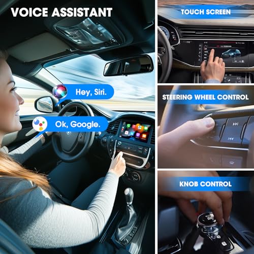 Wireless Apple CarPlay Adapter for iPhone: Mini Bluetooth Android Auto Car Dongle with USB-A Type-C