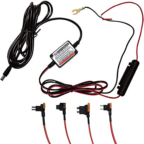 15ft Car Dash Cam Hardwire Kits,DC 5.5mm Head Charge Cable Tools w. Mini(ACS)/LP Mini(ACN)/ATO(ATC or ACU)/Micro2(ACZ) Fuse for NuCam WR & Galaxy Projector etc - size: DC 5.5mm
