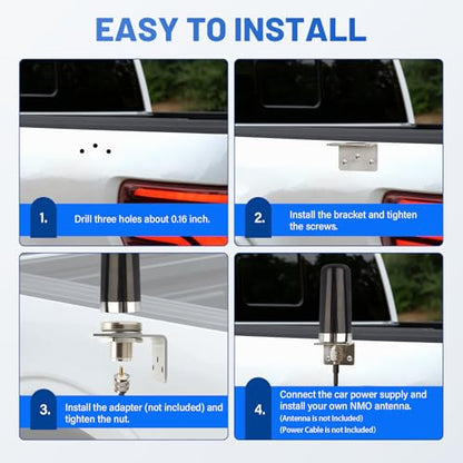 Anina L Bracket for NMO Antenna Mount 3/4 Hole Stainless Steel Bracket Compatible with Car Truck Heavy Duty L-Shaped for Mobile Radio Antennas (Pack of 2) - size: 3/4 Inch (Pack of 2)