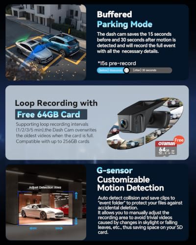 OVAMAN OEM-Fit 4K Dash Cam for Chevrolet Silverado 2022-2025, 64GB